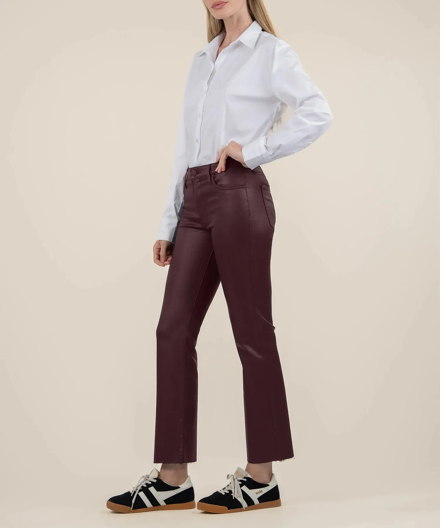 KELSEY HIGH RISE ANKLE FLARE WITH RAW HEM