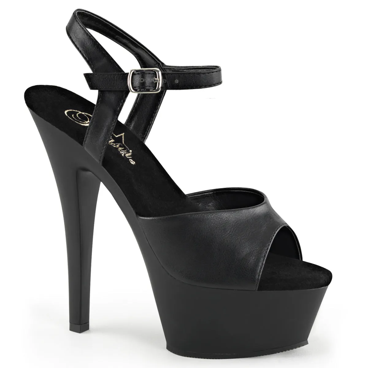 KISS-209 Pleaser Black Faux Leather Sexy Platform Shoes (Pole Dancing Heels)