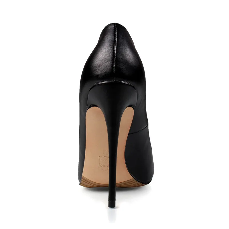 Leather Stilettos High Heels Shoes