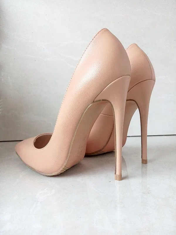 Leather Stilettos High Heels Shoes