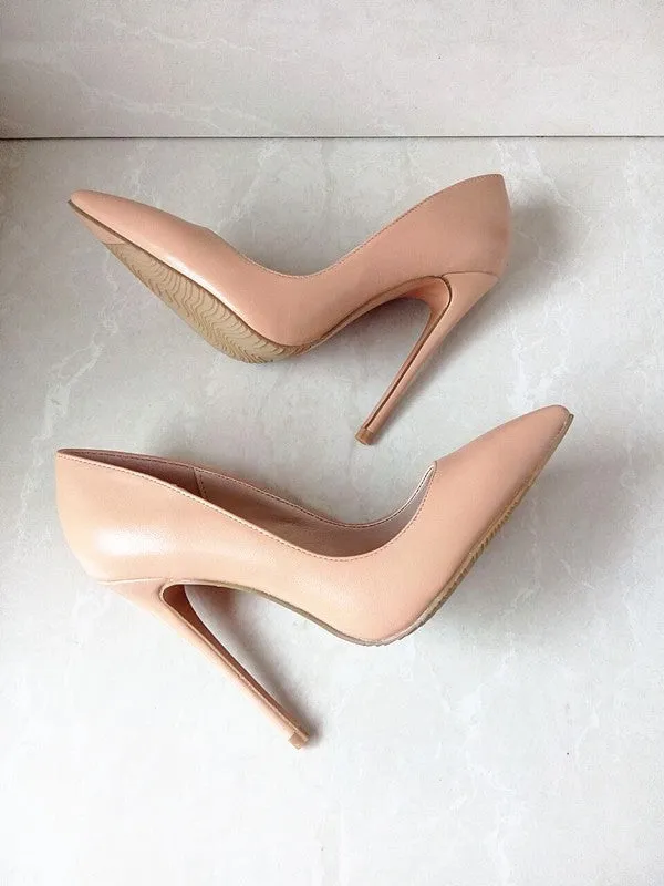 Leather Stilettos High Heels Shoes