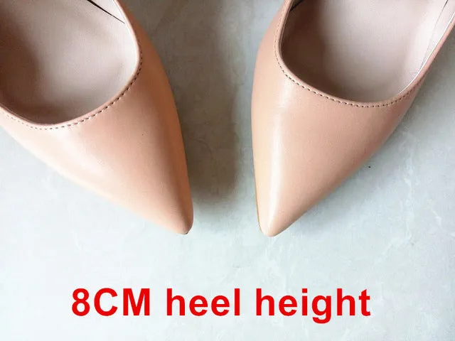 Leather Stilettos High Heels Shoes