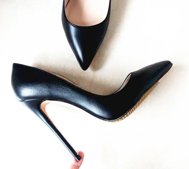Leather Stilettos High Heels Shoes