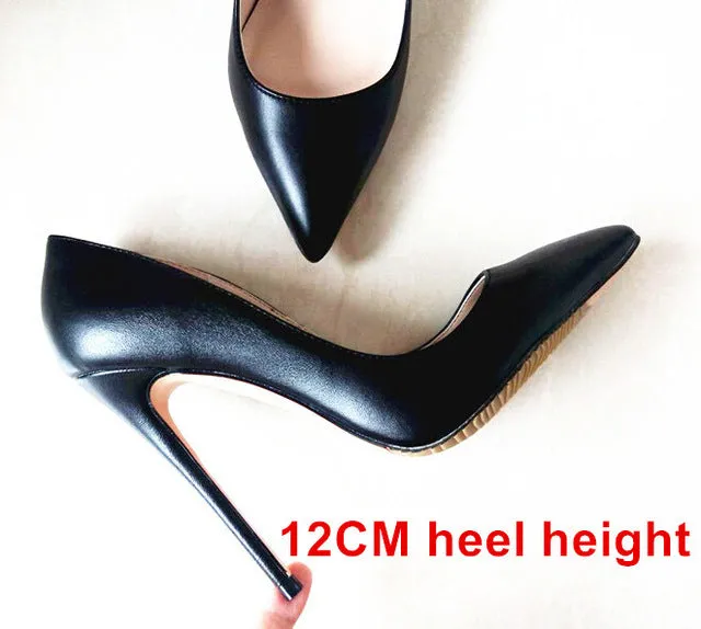 Leather Stilettos High Heels Shoes