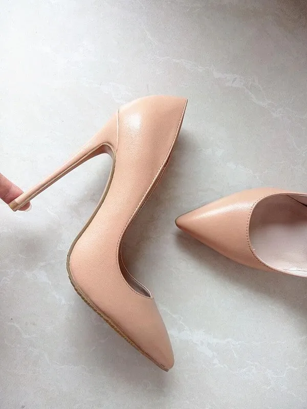 Leather Stilettos High Heels Shoes
