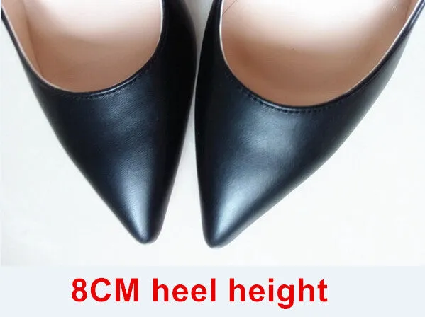 Leather Stilettos High Heels Shoes