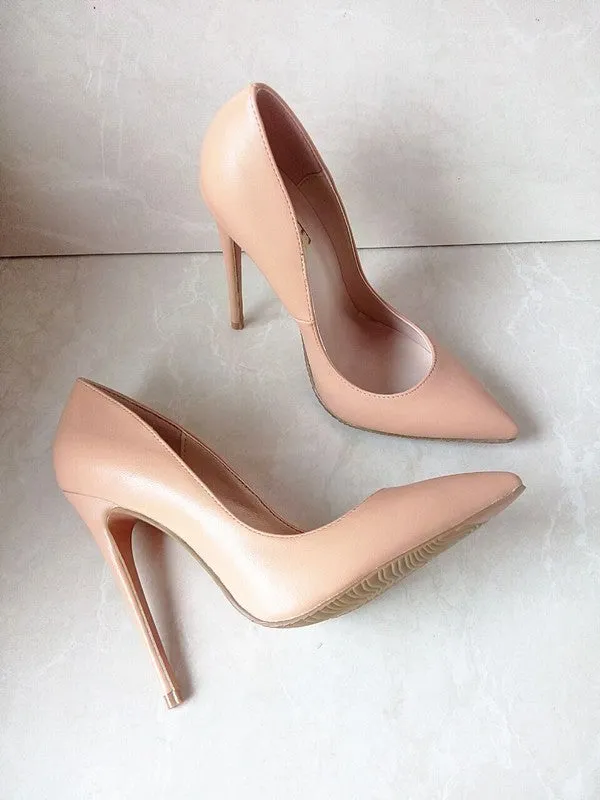 Leather Stilettos High Heels Shoes