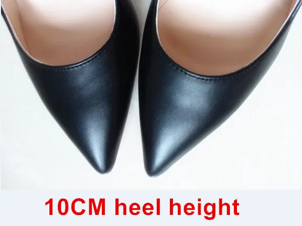 Leather Stilettos High Heels Shoes