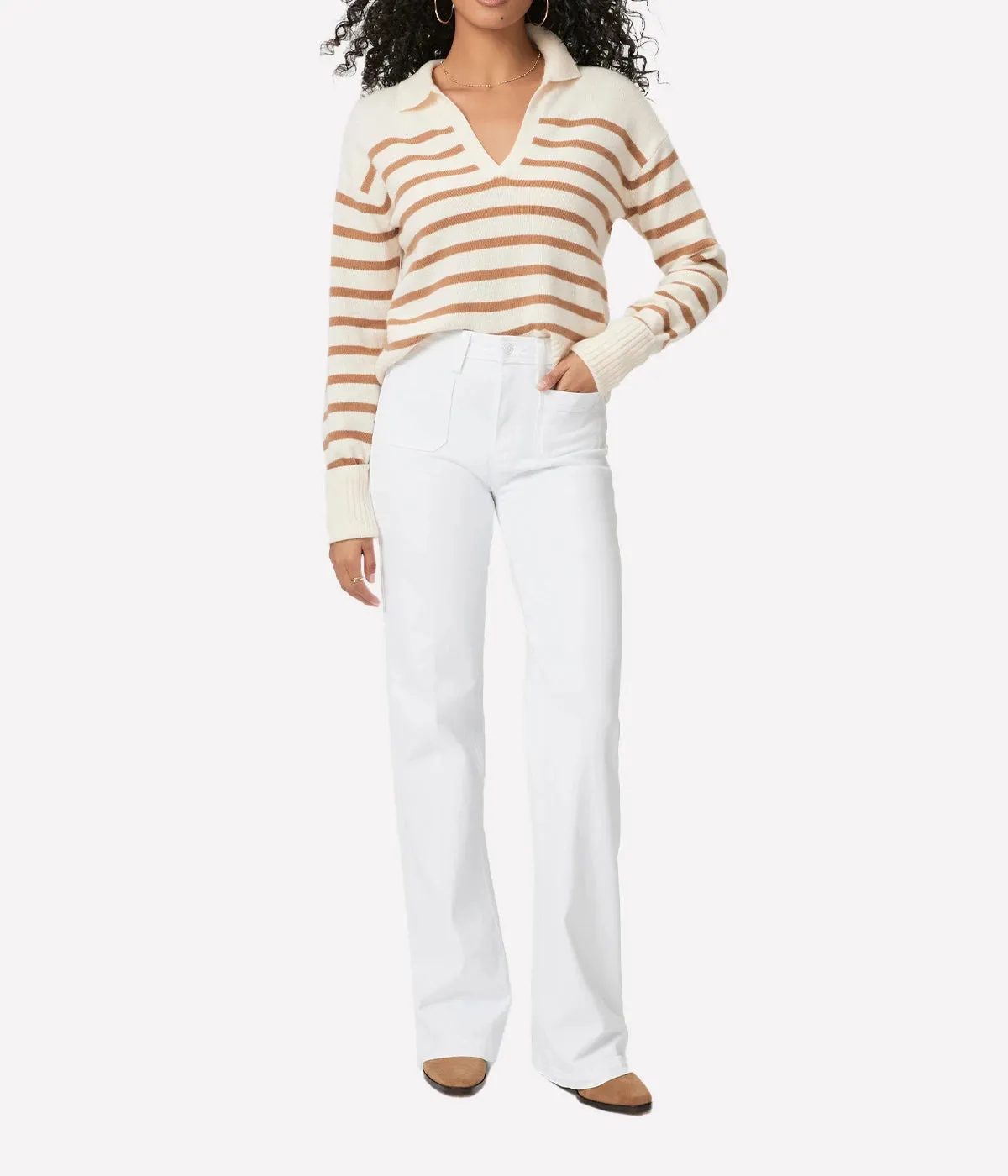 Leenah Patch Pocket Jean in Crisp White