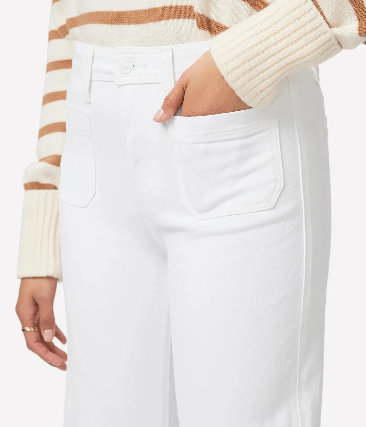 Leenah Patch Pocket Jean in Crisp White