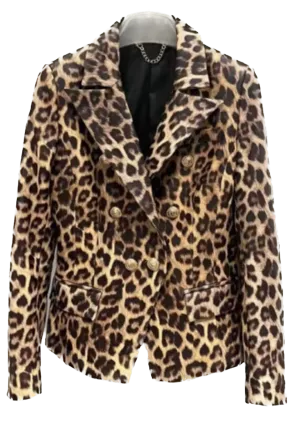 Luxe Leopard Leather Blazer