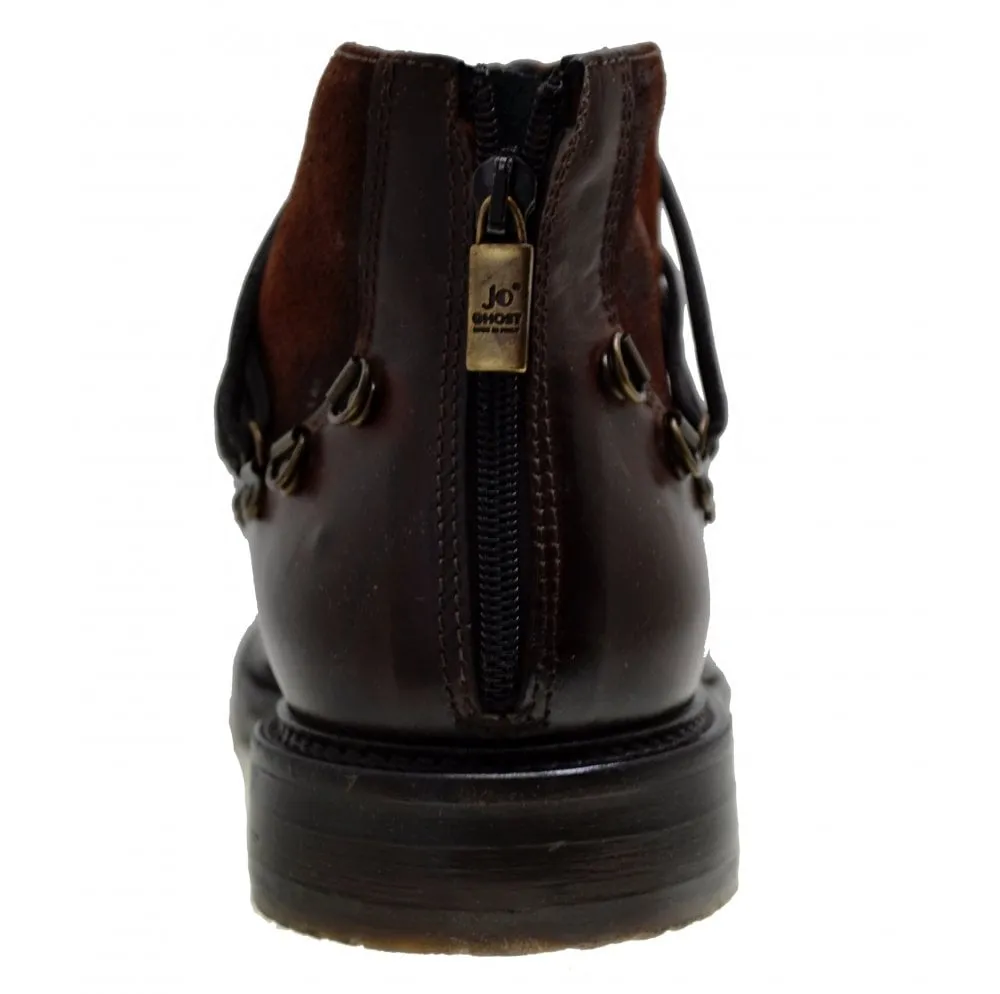 Men's Italian Shoes Jo Ghost 1357 Brown leather Hiker Boots last pair size 40