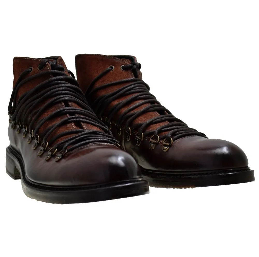Men's Italian Shoes Jo Ghost 1357 Brown leather Hiker Boots last pair size 40