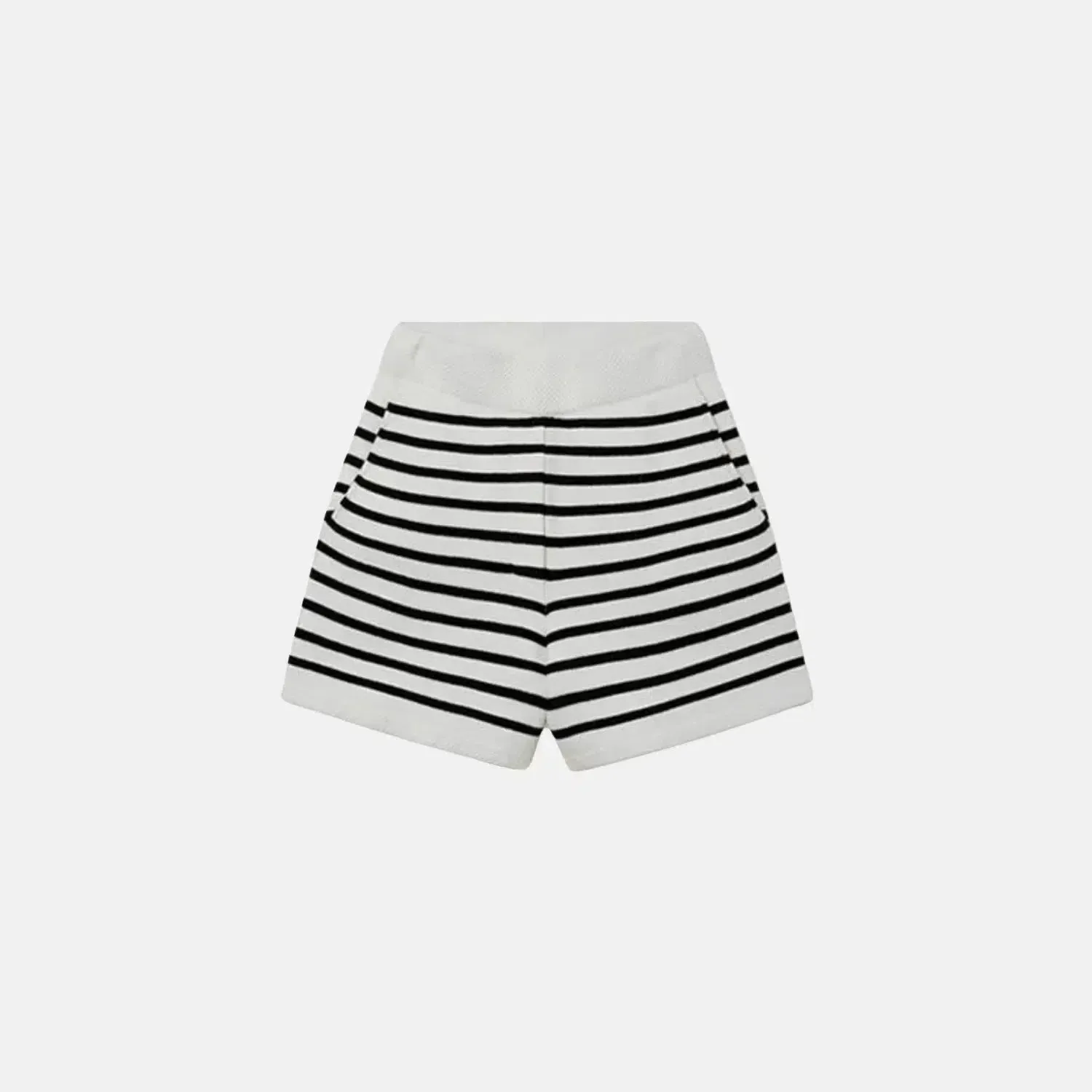 Milanese Vogue Set – Black stripes – High-waisted shorts