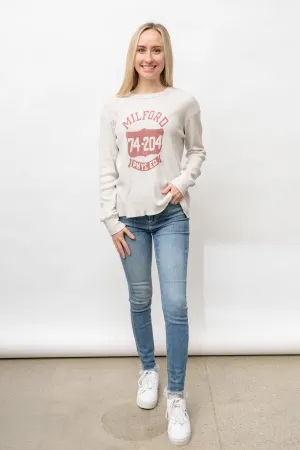 MILFORD DISTRESSED THERMAL LONG SLEEVE - VINTAGE WHITE