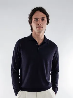 Navy Lightweight Merino Polo