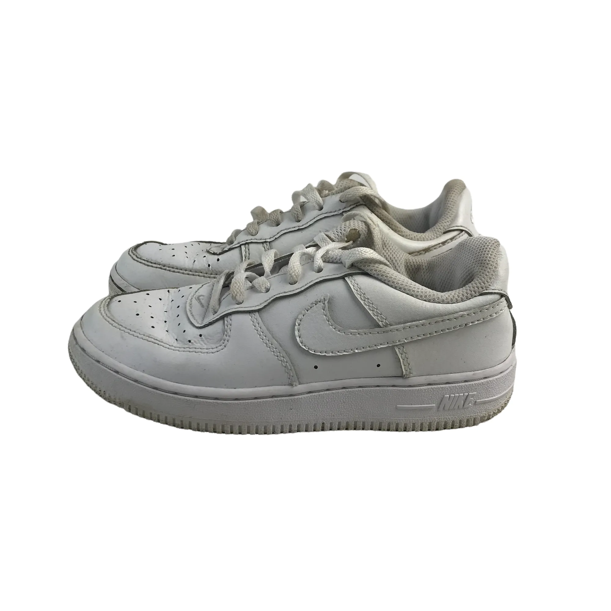 Nike Air Force One Trainers Shoe Size 1 white plain with laces