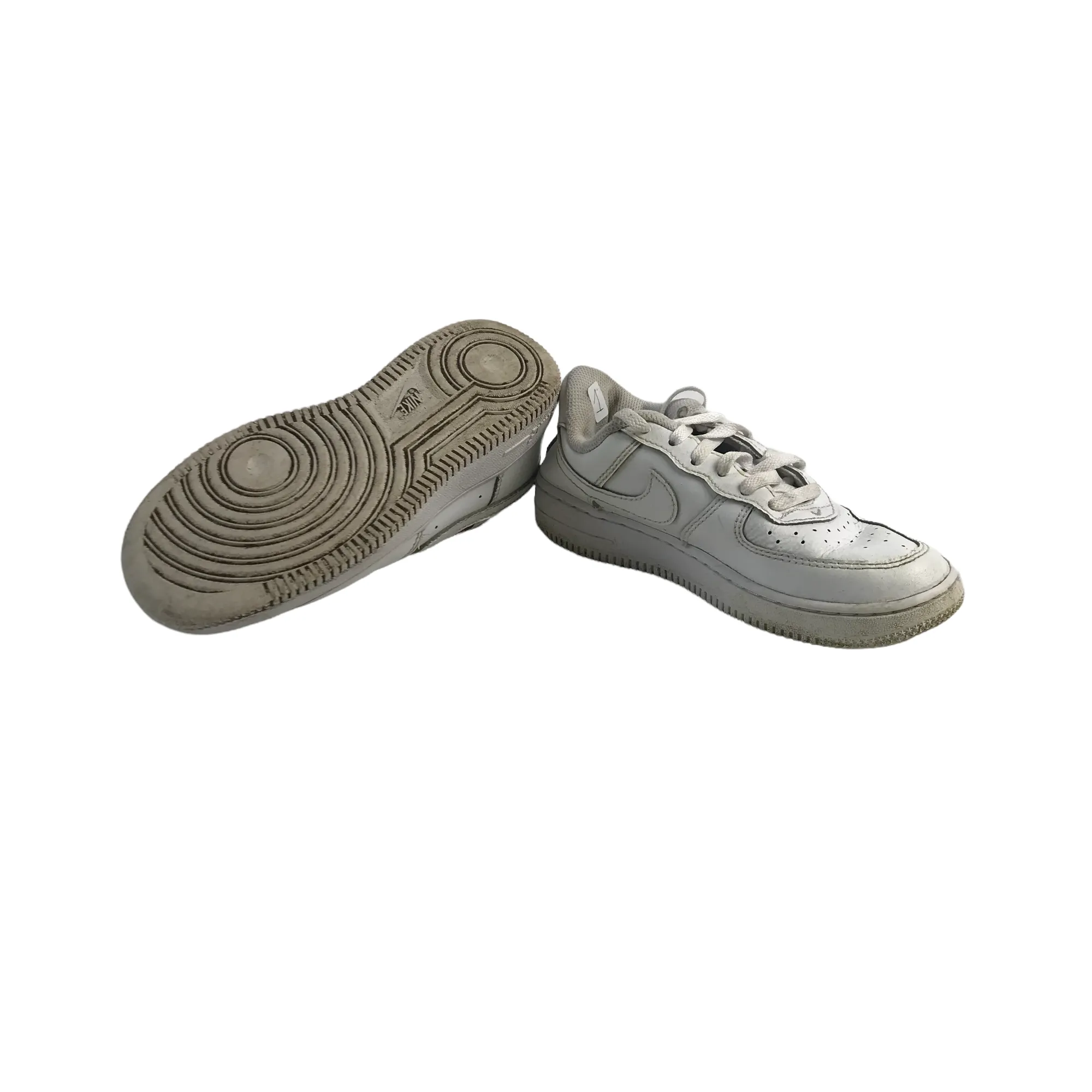 Nike Air Force One Trainers Shoe Size 1 white plain with laces