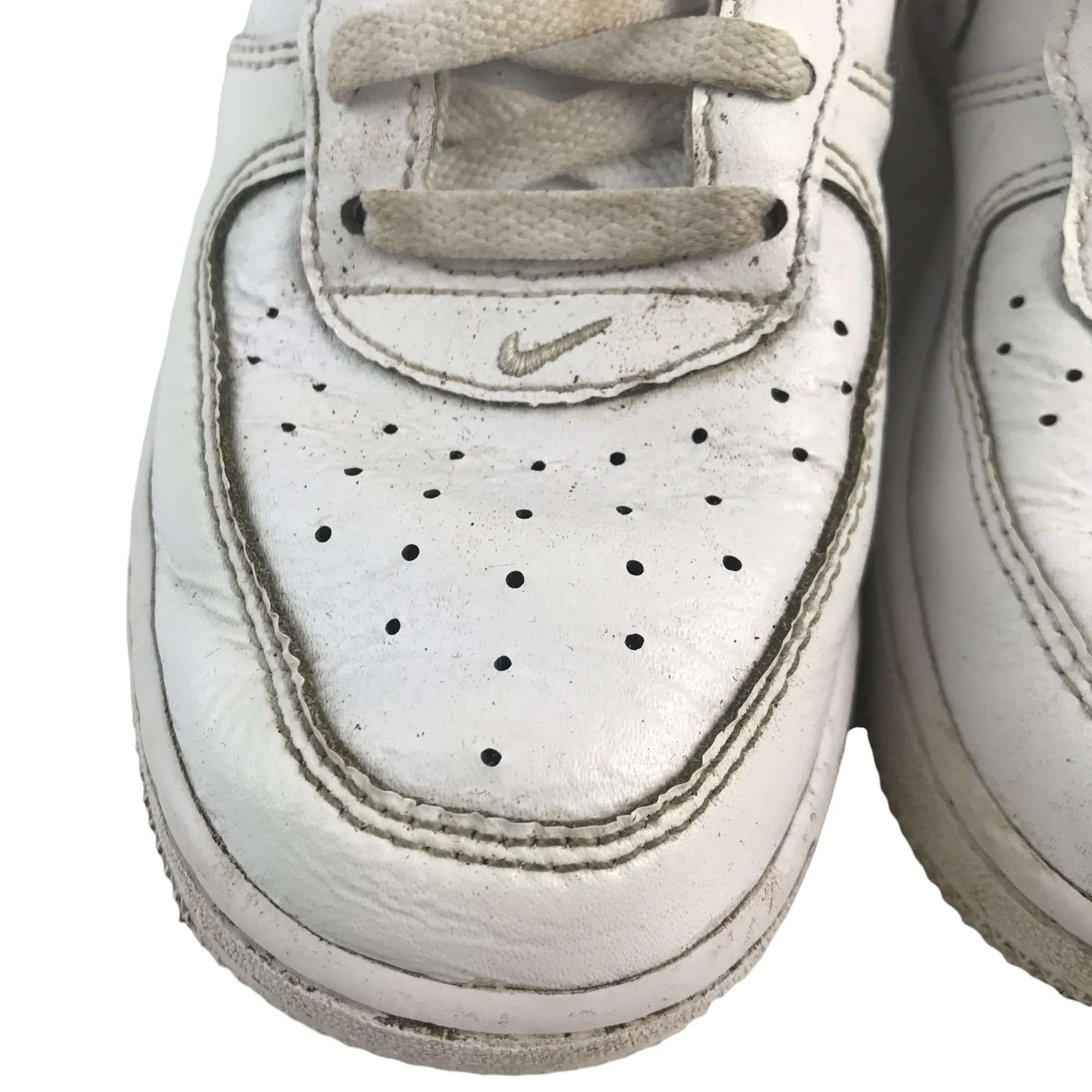 Nike Air Force One Trainers Shoe Size 1 white plain with laces