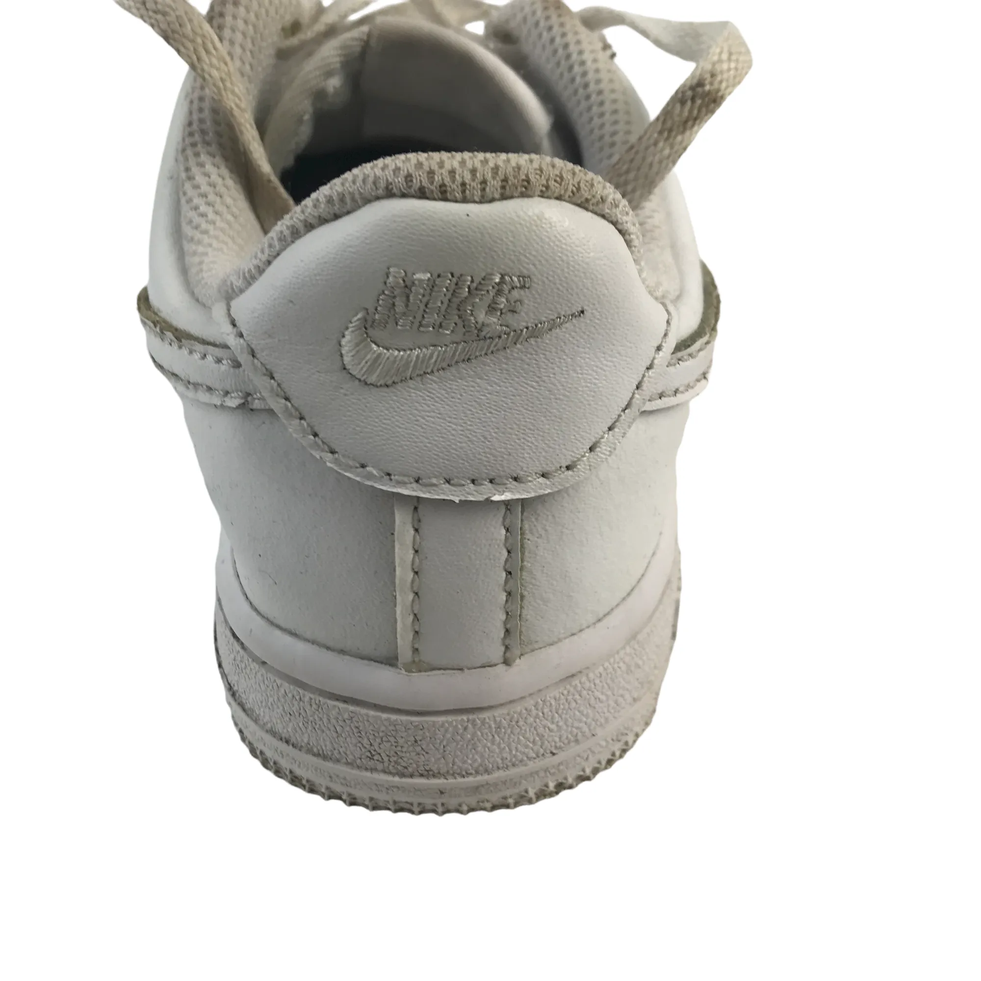 Nike Air Force One Trainers Shoe Size 1 white plain with laces