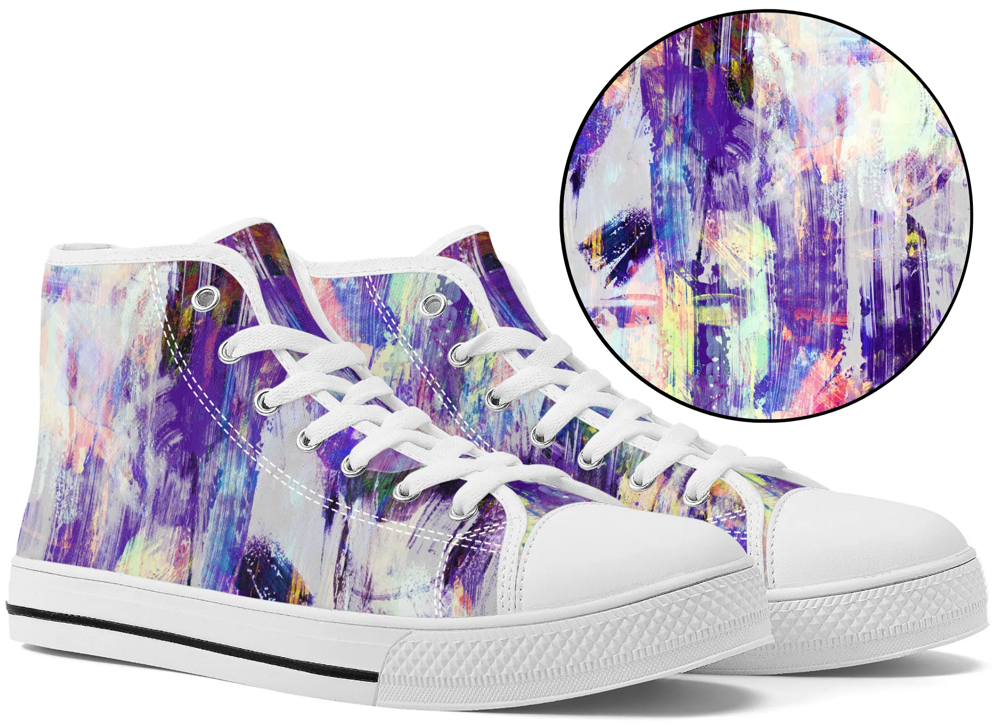 Purple Spring Abstract Converse Style High Tops
