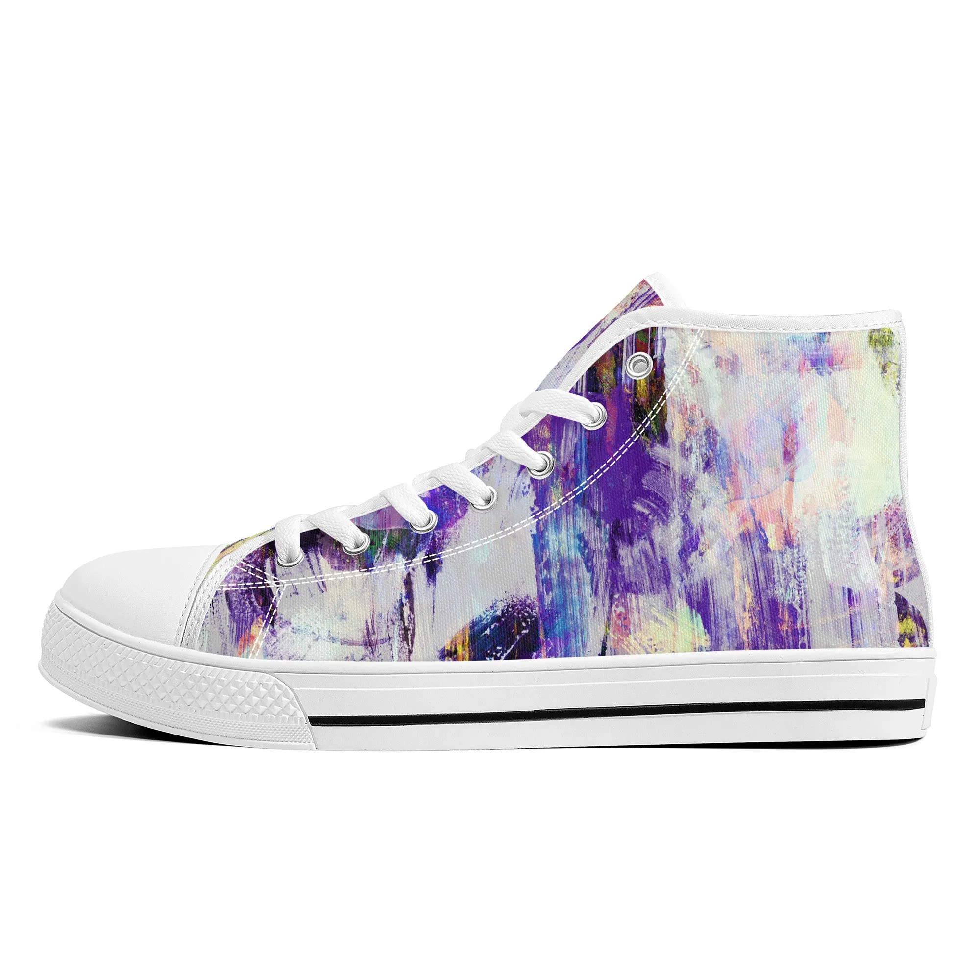 Purple Spring Abstract Converse Style High Tops