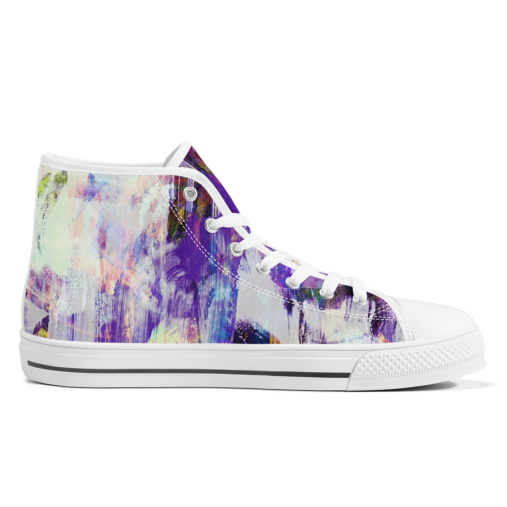 Purple Spring Abstract Converse Style High Tops