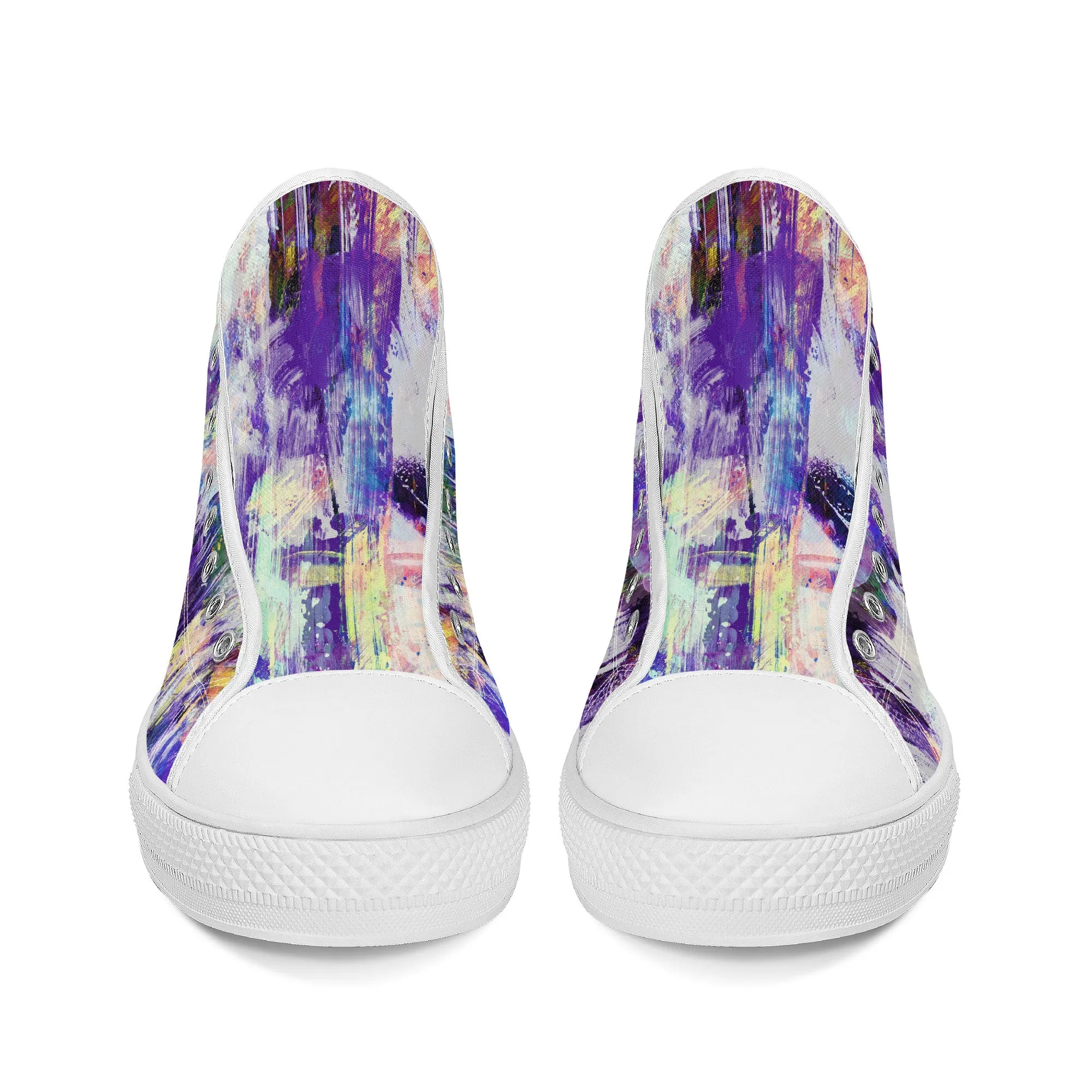 Purple Spring Abstract Converse Style High Tops