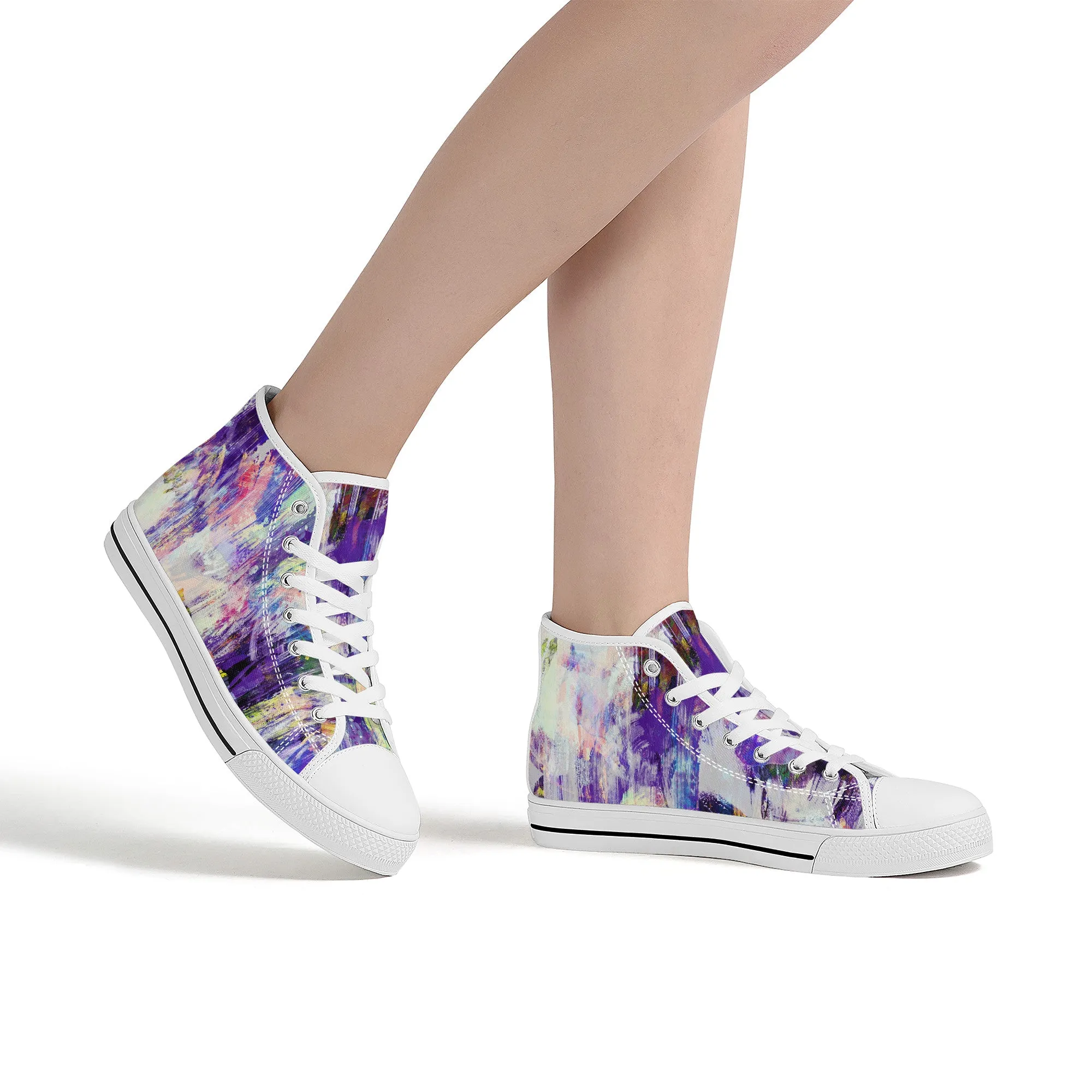 Purple Spring Abstract Converse Style High Tops