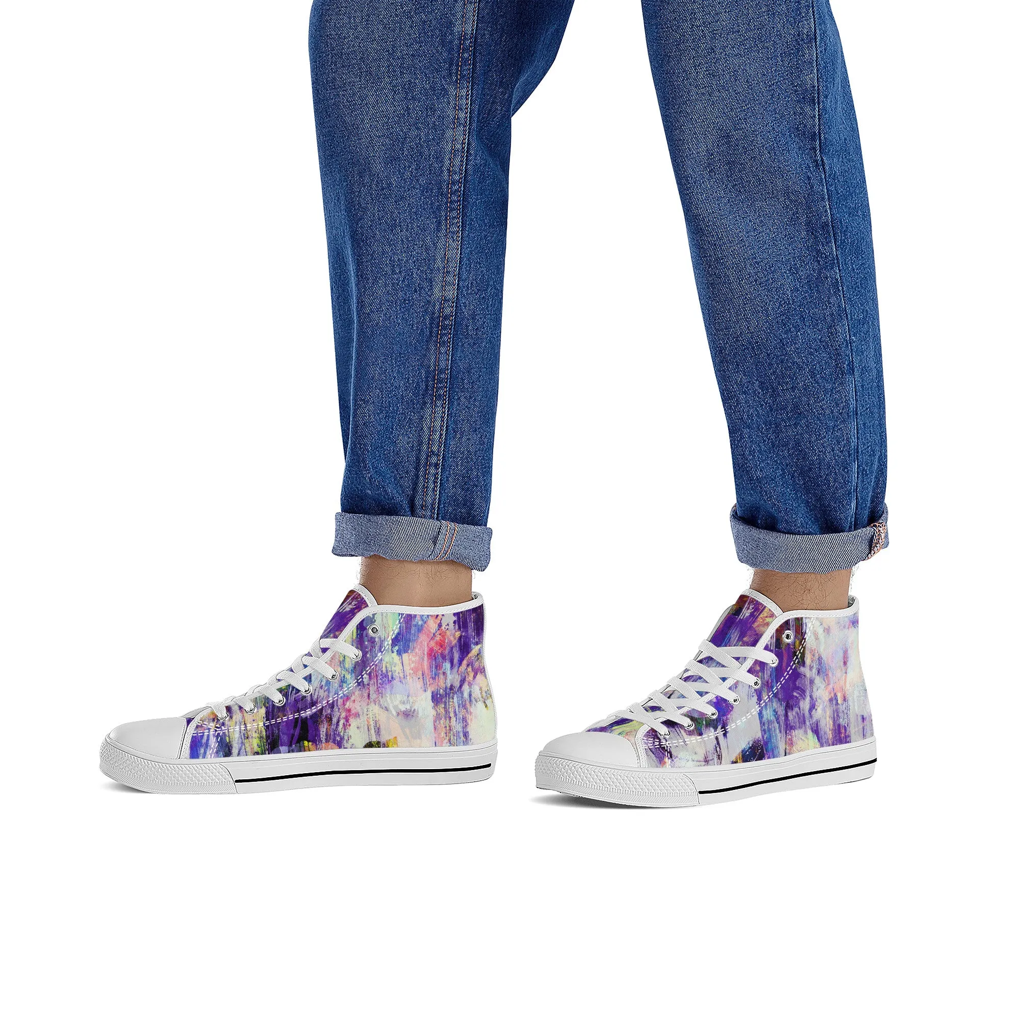 Purple Spring Abstract Converse Style High Tops