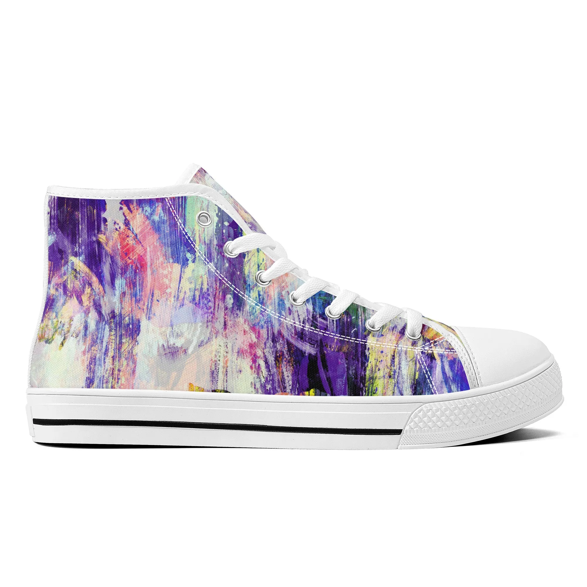 Purple Spring Abstract Converse Style High Tops