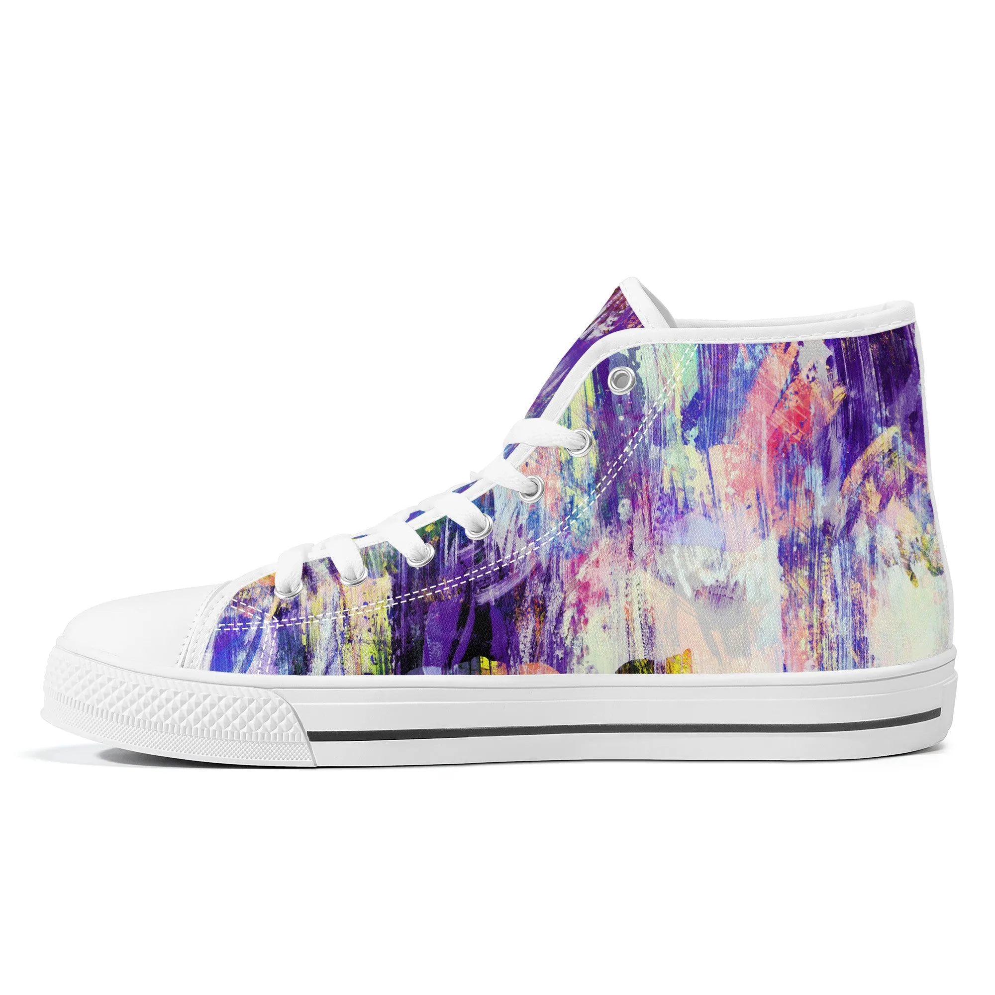 Purple Spring Abstract Converse Style High Tops