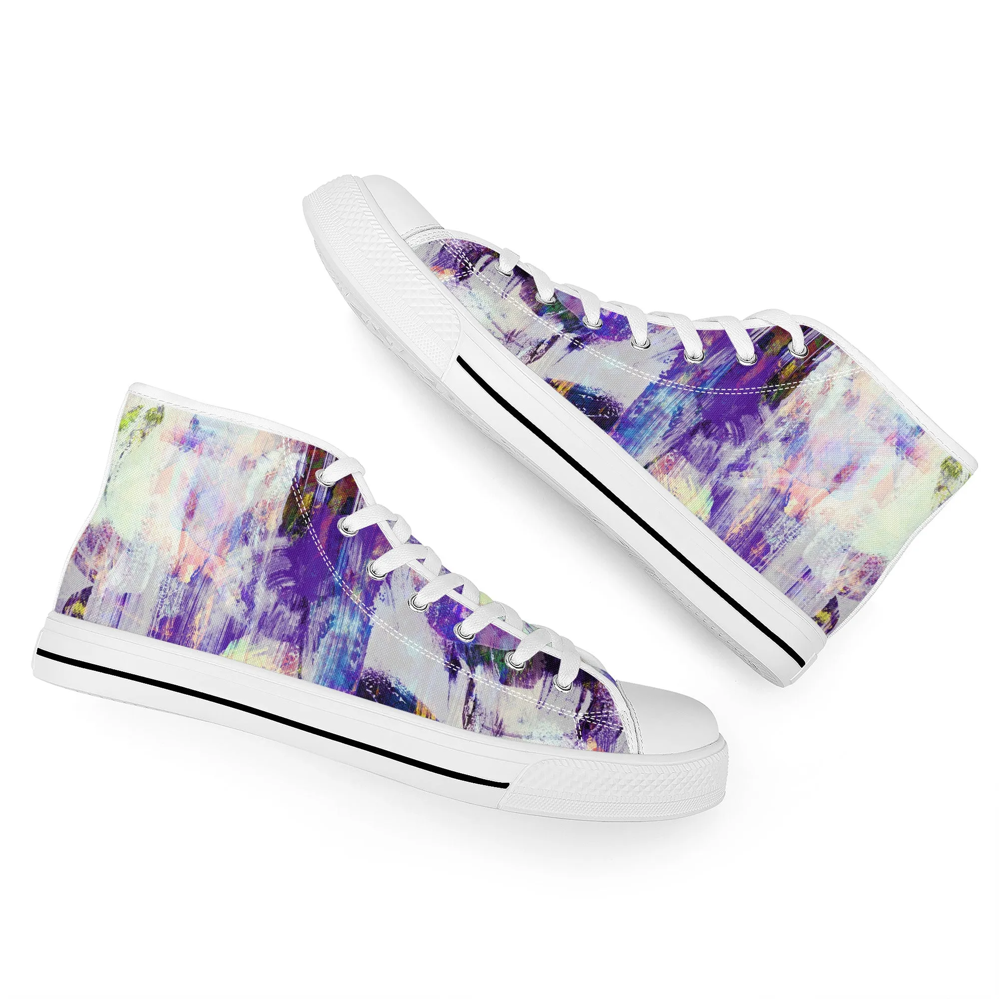 Purple Spring Abstract Converse Style High Tops