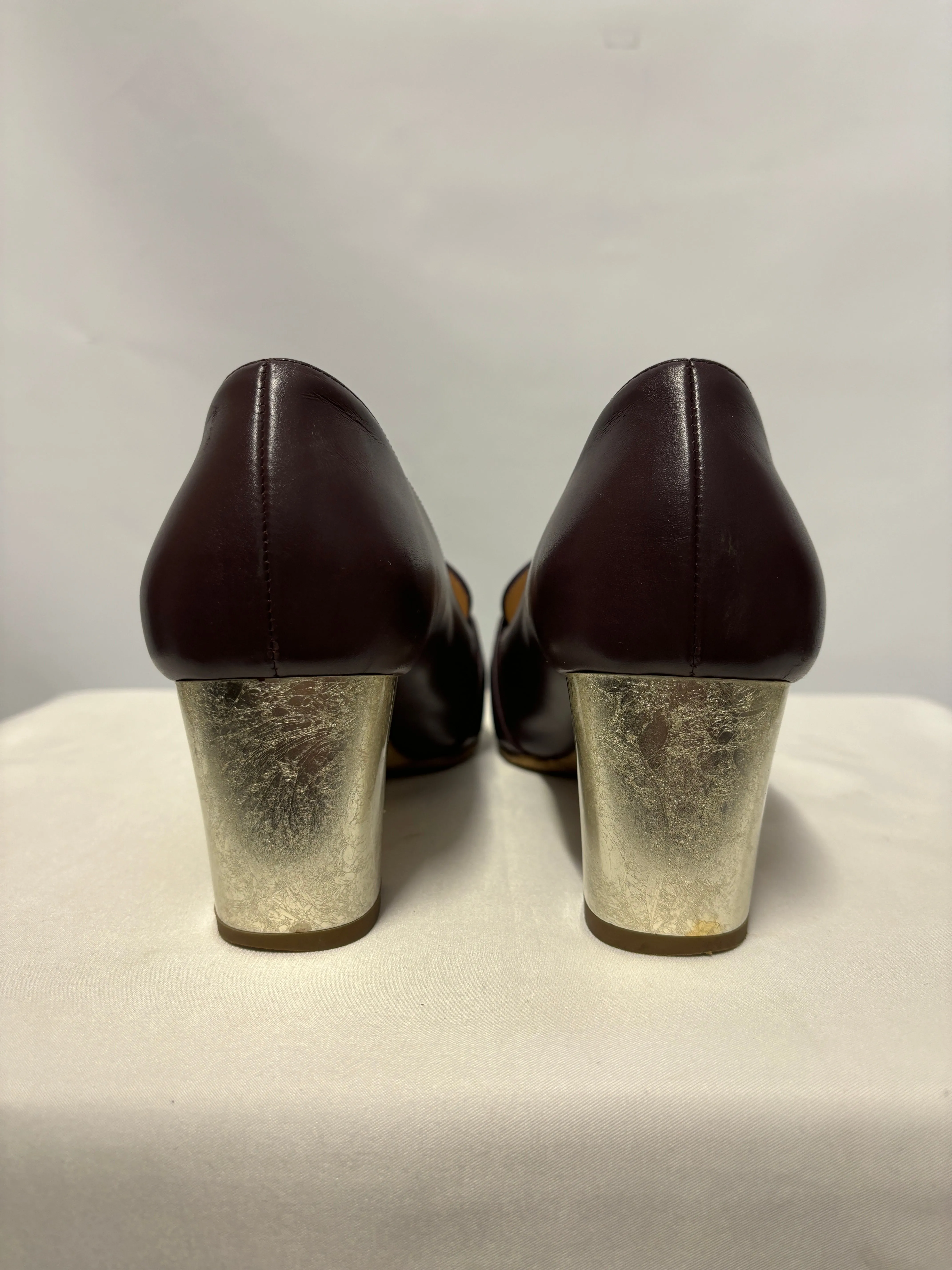R. Sanderson Purple Sangria Monarch Calf Heels 4.5