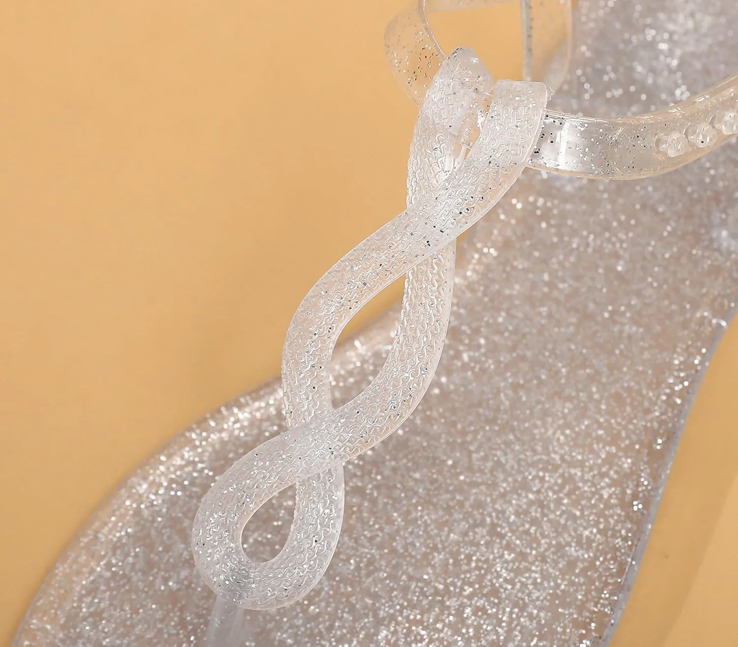 Sandals for Womens Thong Flip Flops Jelly Shoes Adjustable T-Strap Jellies Flats Clear Dress Slipper Summer Beach Slides Quick Dry Soft Slip On