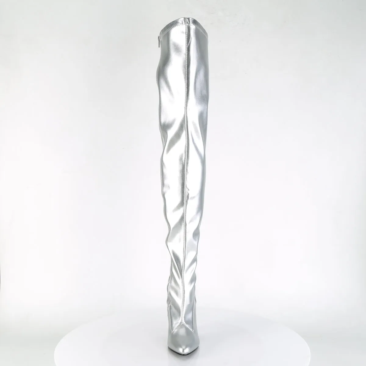 SEDUCE-3000 Pleaser Silver Sexy Single Sole Shoes (Fetish Footwear)
