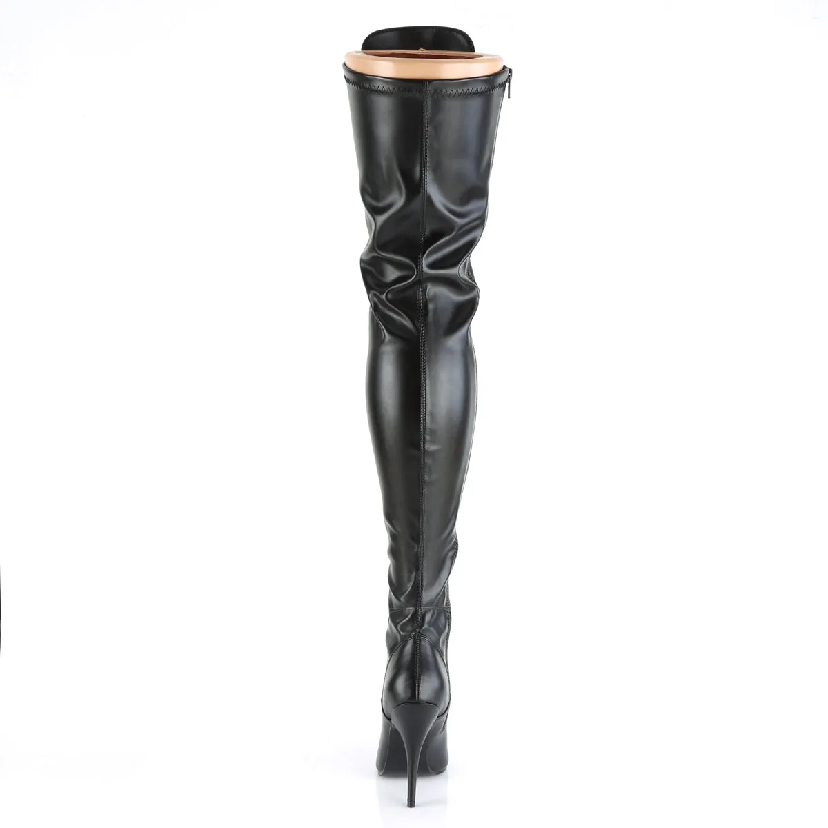 SEDUCE-3024 Pleaser Black Faux Leather Sexy Single Sole Shoes (Fetish Footwear)