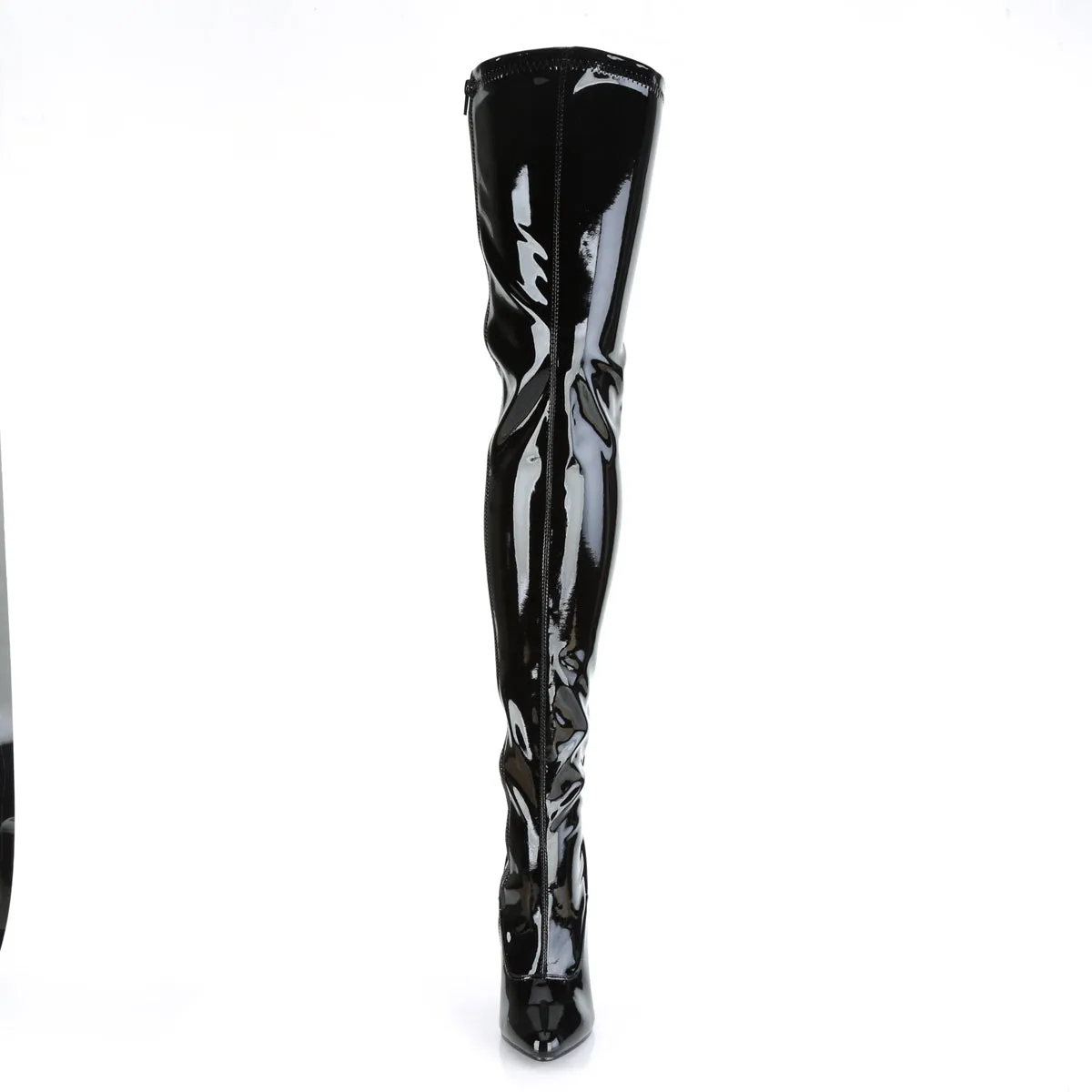 SEDUCE-3063 Pleaser Black Patent Sexy Single Sole Shoes (Fetish Footwear)