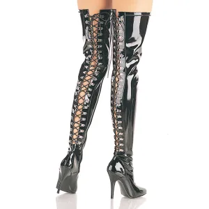 SEDUCE-3063 Pleaser Black Patent Sexy Single Sole Shoes (Fetish Footwear)