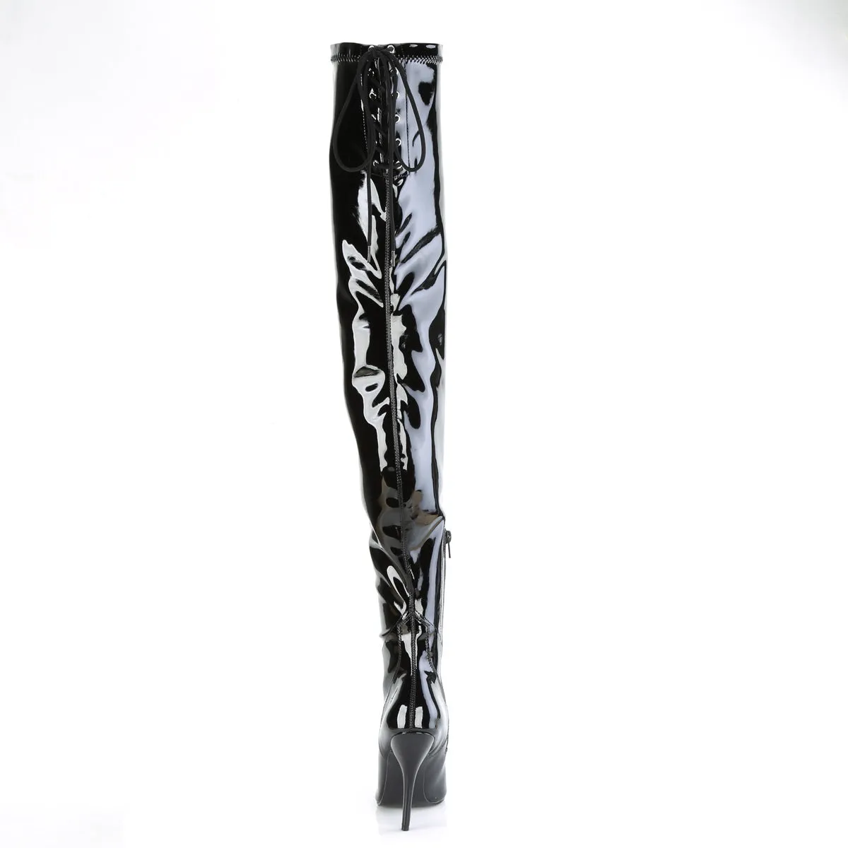 SEDUCE-4000SLT Pleaser Black Patent Sexy Single Sole Shoes (Fetish Footwear)