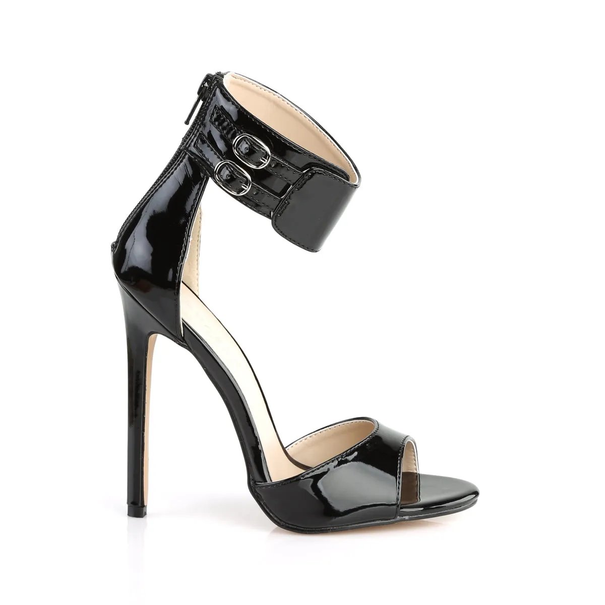 SEXY-19 Pleaser Black Patent Sexy Single Sole Shoes (Fetish Footwear)
