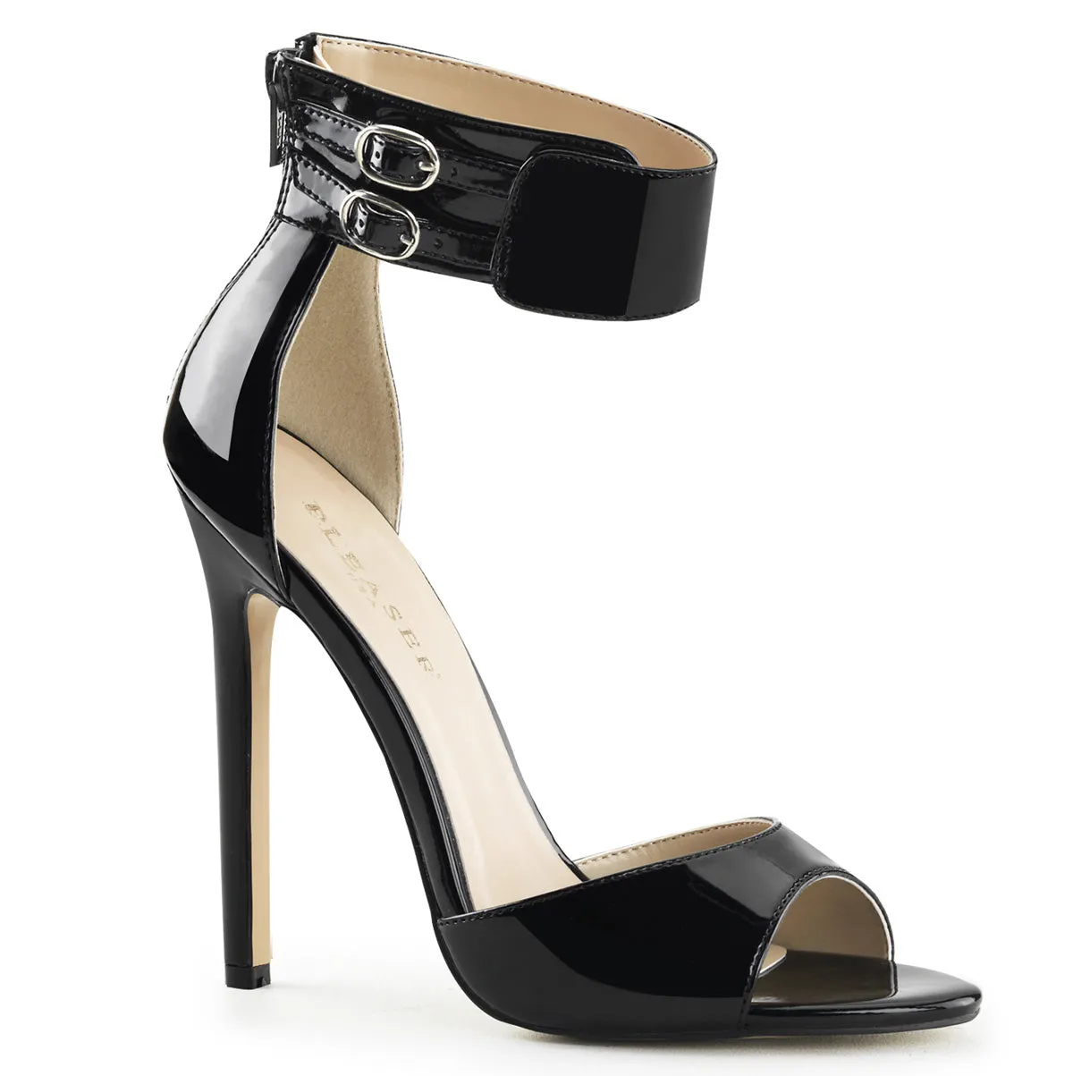SEXY-19 Pleaser Black Patent Sexy Single Sole Shoes (Fetish Footwear)