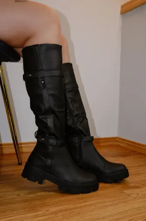 Shade - Chunky Heel Knee High Boots