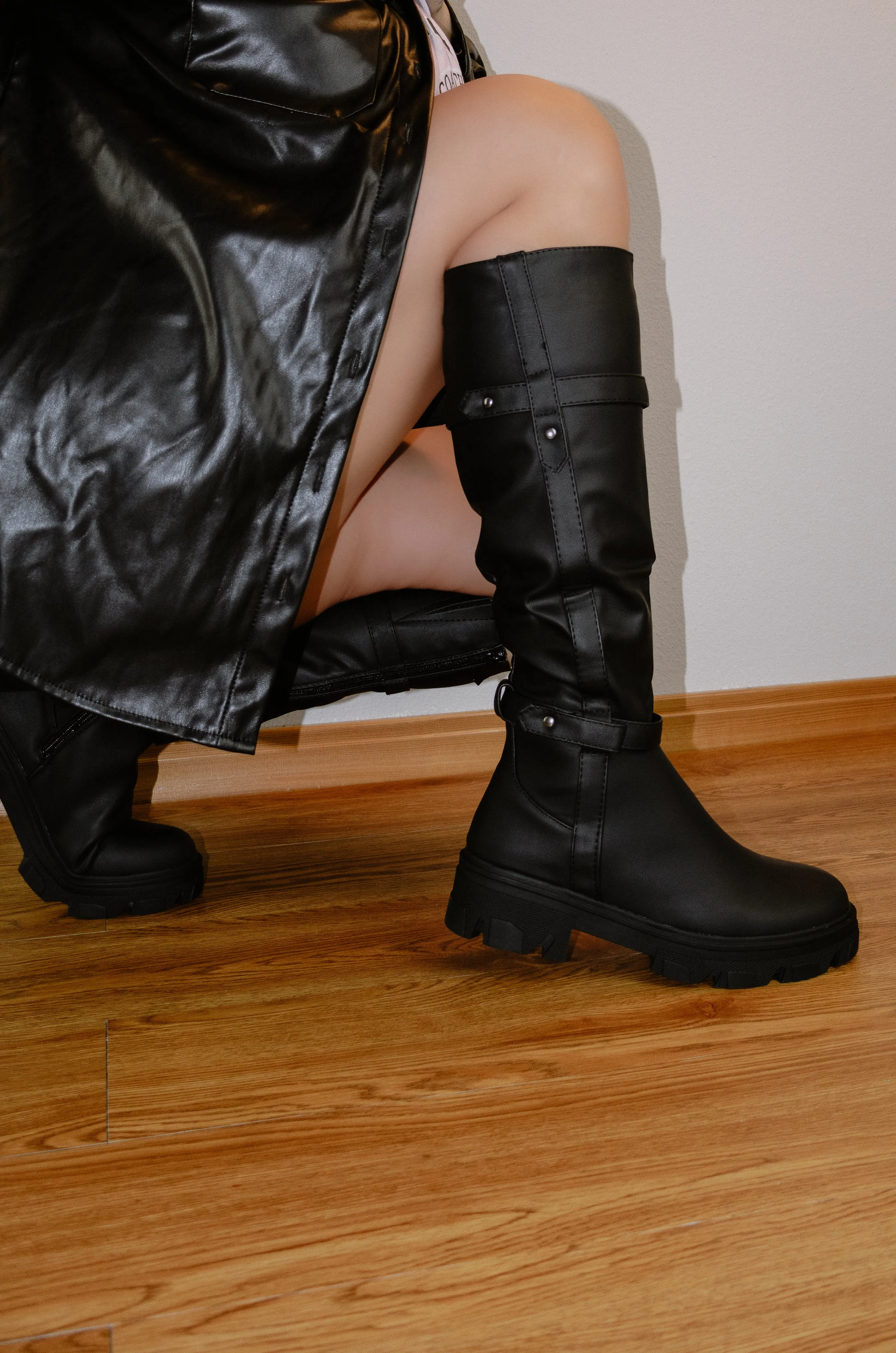 Shade - Chunky Heel Knee High Boots