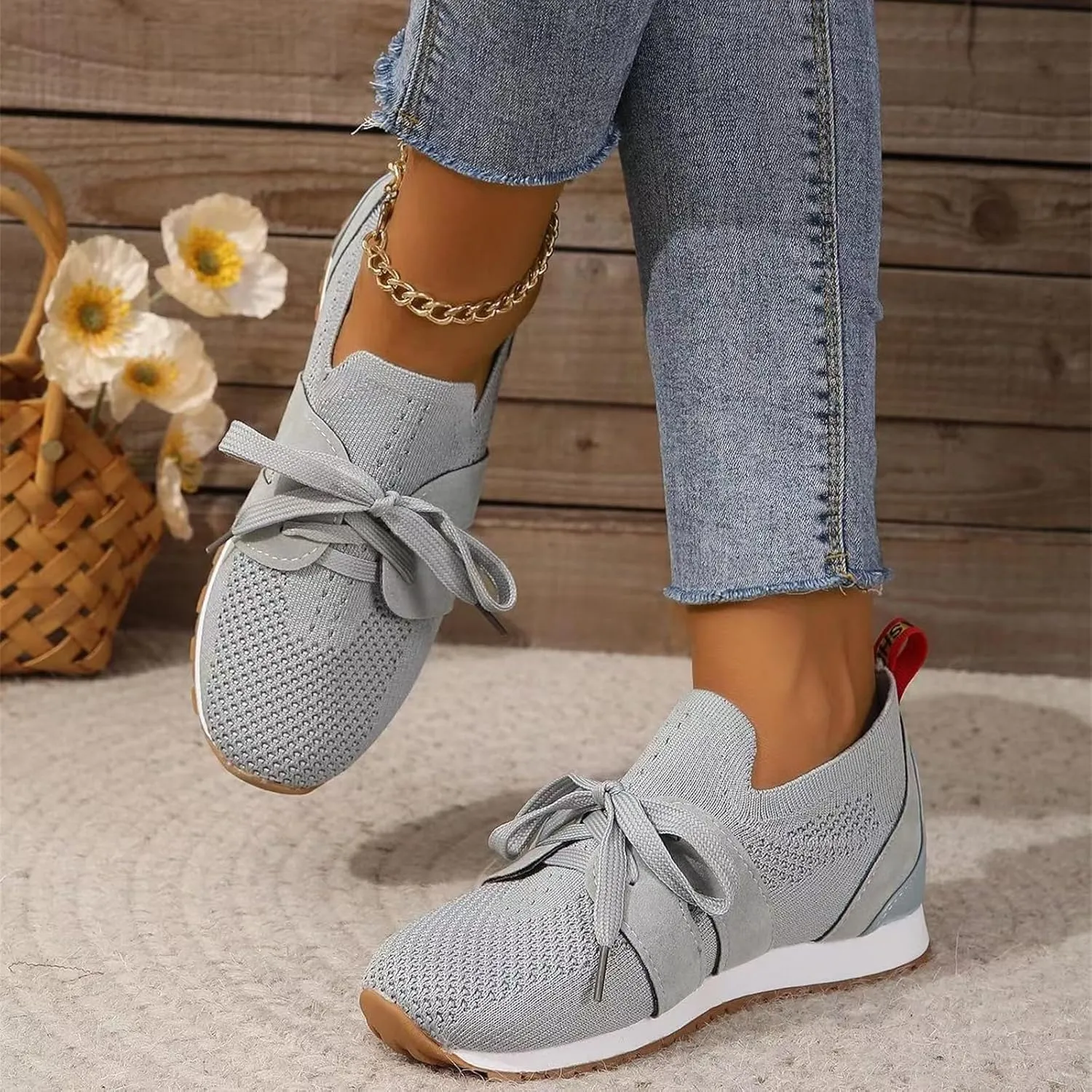 Slip On Sneakers Women Arch Support Athletic Walking Running Shoes Casual Mesh-Comfortable Tennis Workout Sneakers