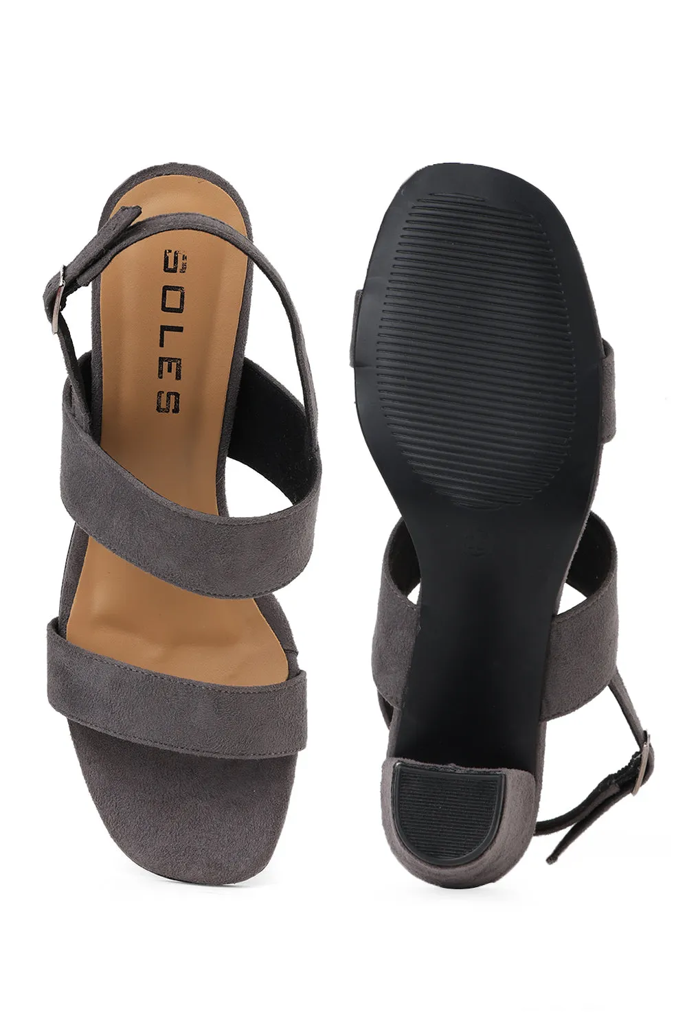 SOLES Open Toe Block Heel Sandals
