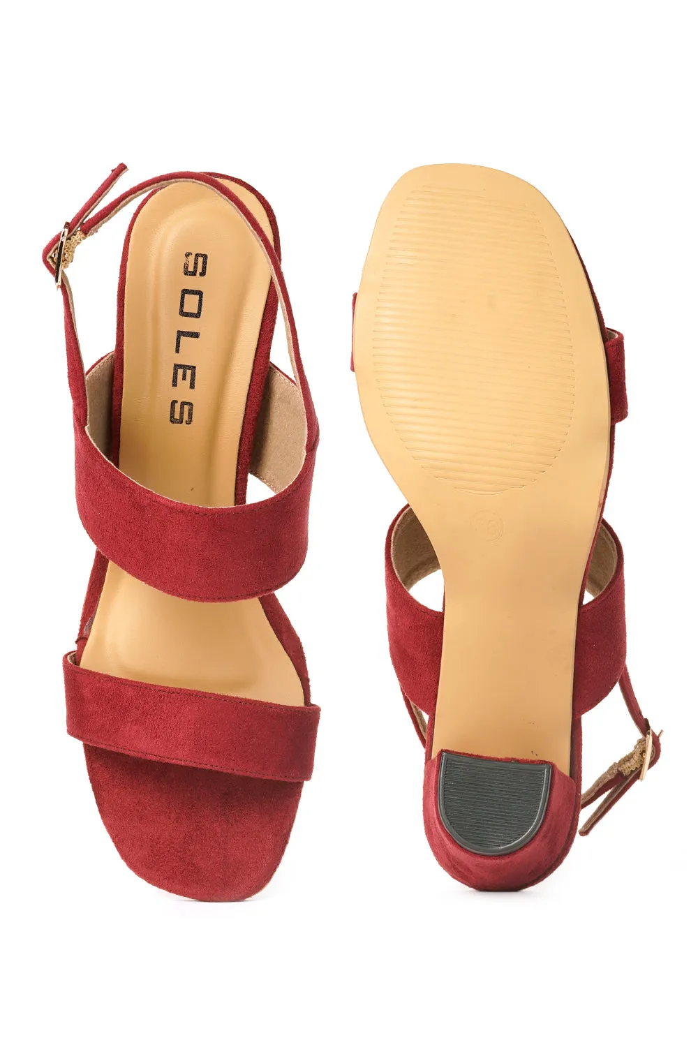 SOLES Open Toe Block Heel Sandals