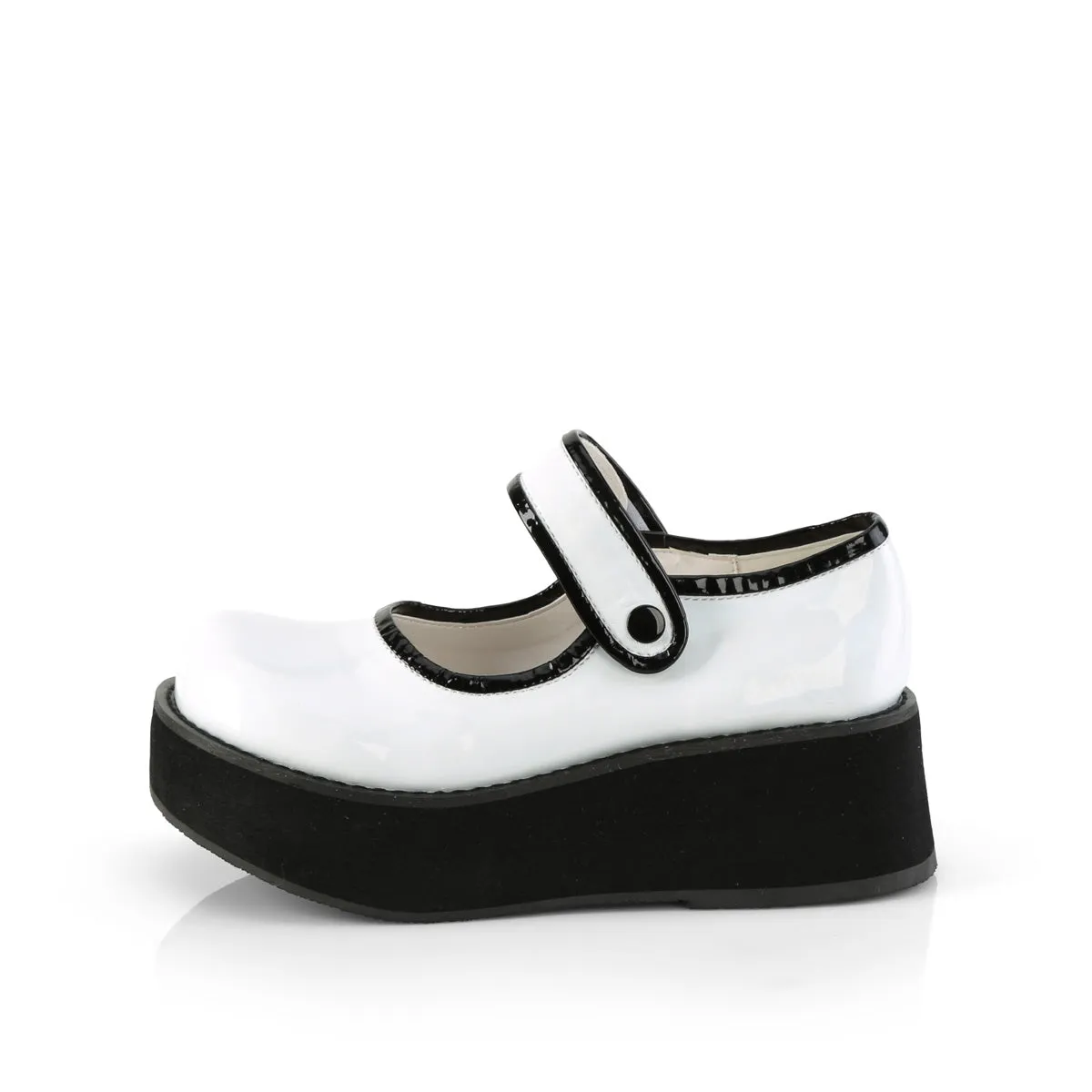 SPRITE-01 DemoniaCult White Holo Patent Sexy Women's Heels & Platform Shoes (Alternative Footwear)
