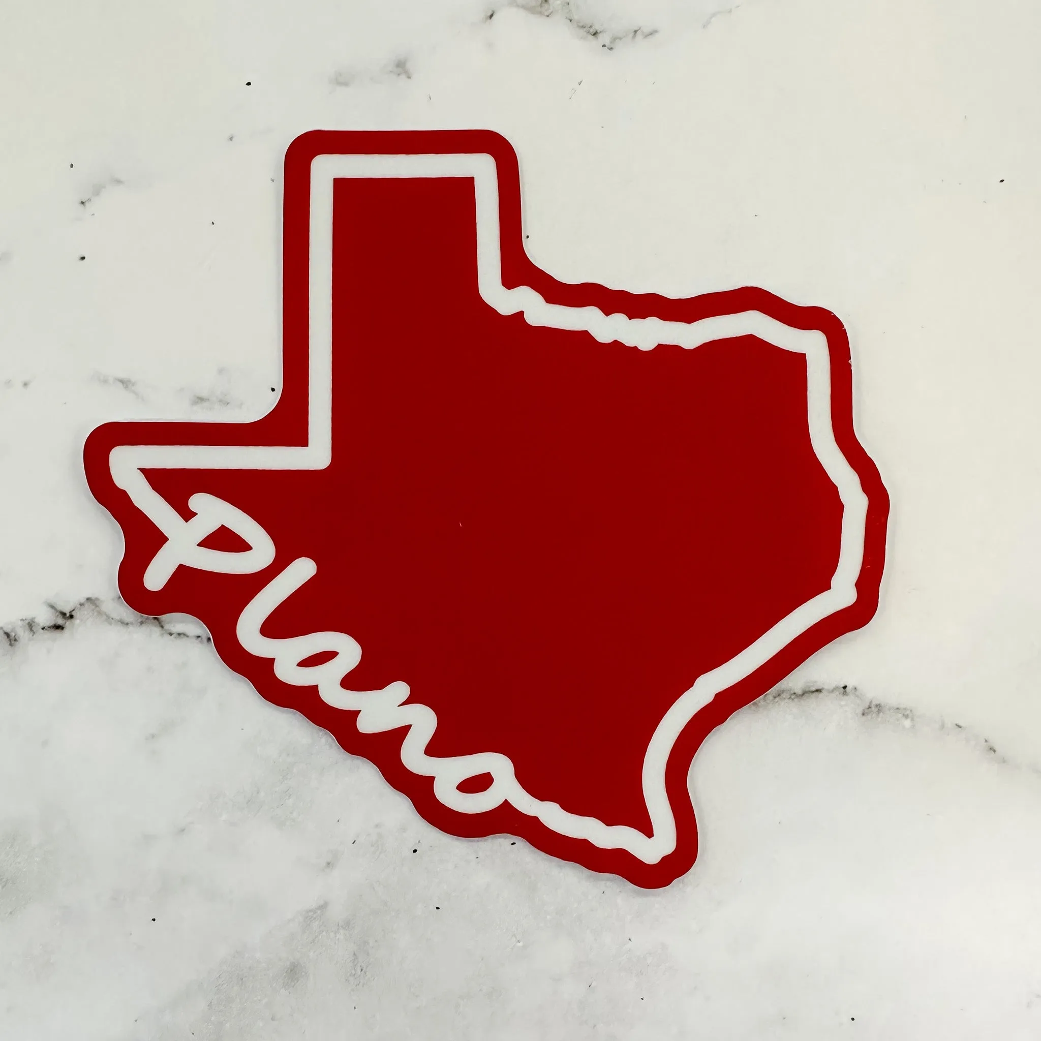 Texas Shaped Plano Sticker