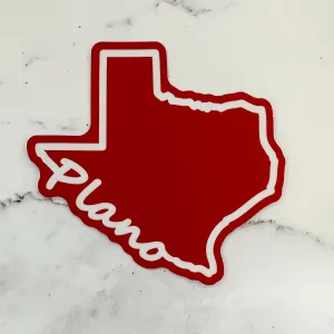 Texas Shaped Plano Sticker